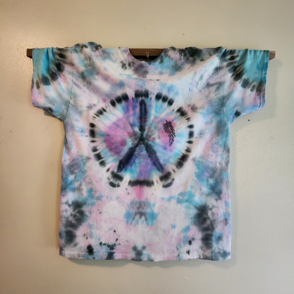 Tie-Dye Peace Sign Mens XL T-Shirt